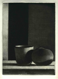 Etching entitled Cup and Tomato