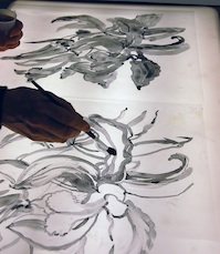 Painting toner wash on Mylar
